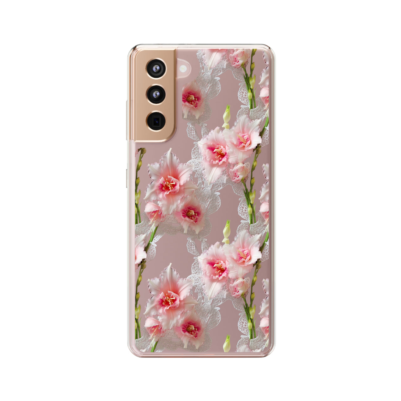 *Clear Case* Gladioli Garden - Samsung Galaxy S21, Samsung Galaxy S21 Plus, Samsung Galaxy S21 Ultra - Supports Wireless Charging