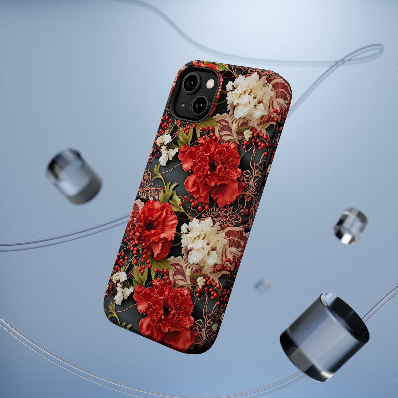 Carnation for January Birthday - MagSafe Tough Case for iPhone 14, iPhone 14 Pro, iPhone 14 Plus, and iPhone 14 Pro Max