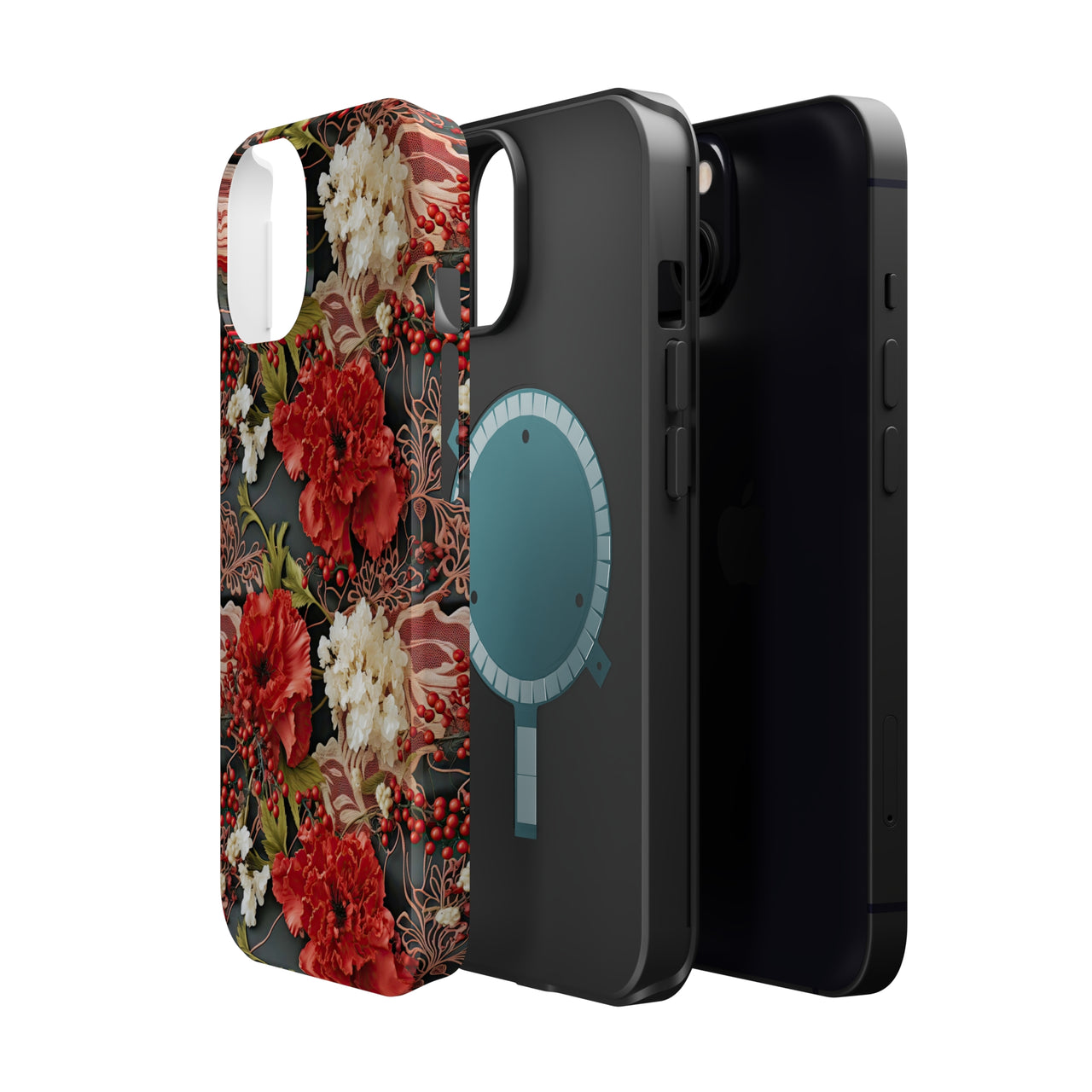 Carnation for January Birthday - MagSafe Tough Cases for iPhone 13, iPhone 13 Mini, iPhone 13 Pro, and iPhone 13 Pro Max.