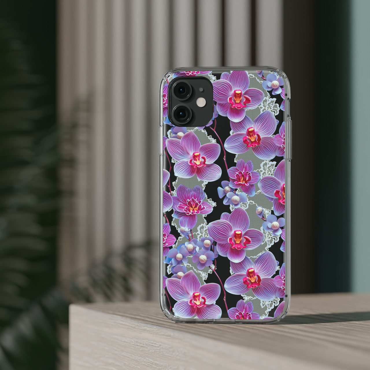 *Clear Case* Fuchsia Orchid - iPhone 11, iPhone 11 Pro, iPhone 11 Pro Max - Supports Wireless Charging