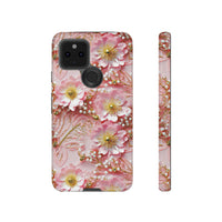 Thumbnail for Gold-Kissed Flowers on Pink Lace - Tough Case for Google Pixel 5 5G