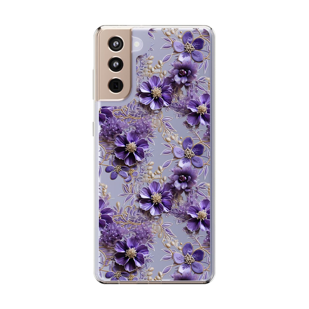 *Clear Case* Violet Meadow - Samsung Galaxy S21, Samsung Galaxy S21 Plus, Samsung Galaxy S21 Ultra - Supports Wireless Charging