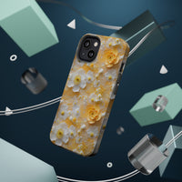 Thumbnail for Yellow Floral MagSafe Tough Cases for iPhone 13, iPhone 13 Mini, iPhone 13 Pro, and iPhone 13 Pro Max.