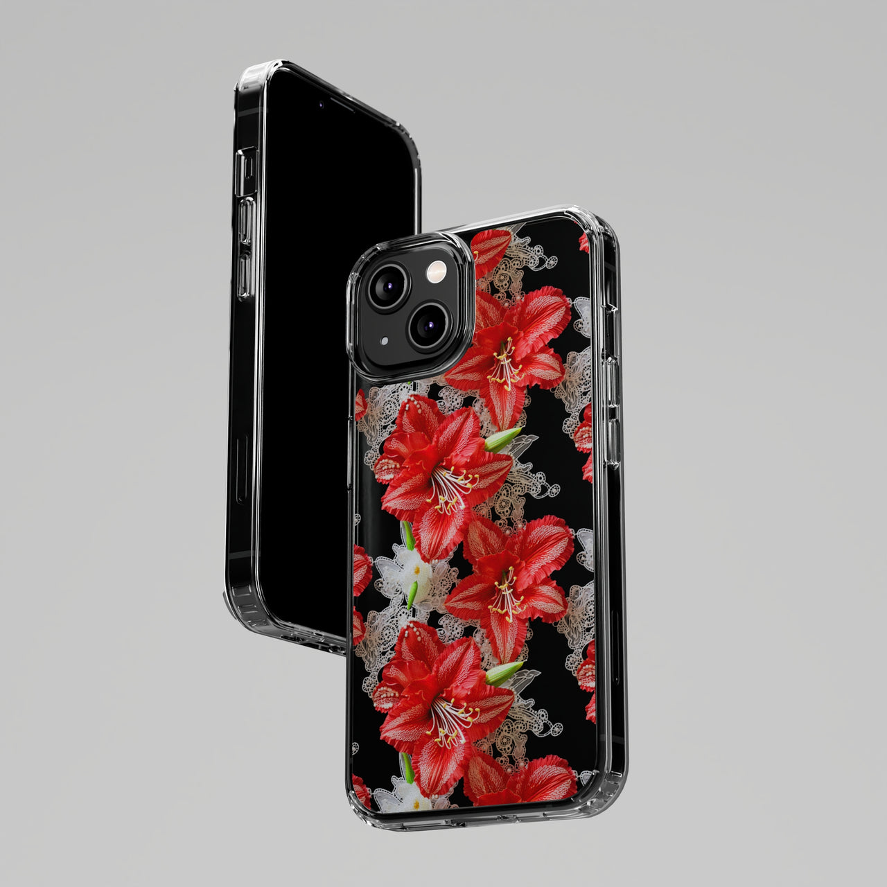 *Clear Case* Enchanting Amaryllis - iPhone 14, iPhone 14 Pro, iPhone 14 Plus, iPhone 14 Pro Max - Supports Wireless Charging