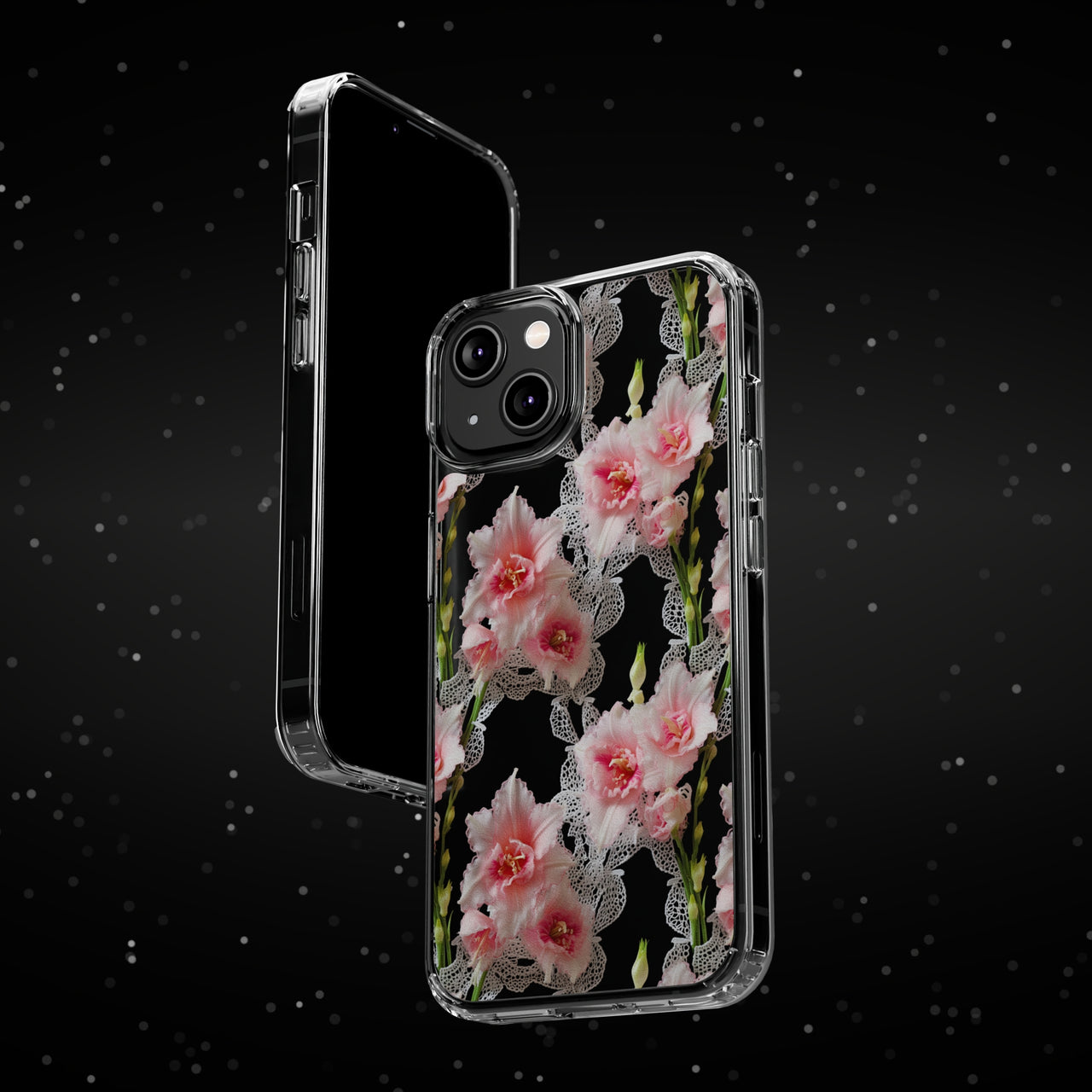 *Clear Case* Gladioli Garden - iPhone 14, iPhone 14 Pro, iPhone 14 Plus, iPhone 14 Pro Max - Supports Wireless Charging