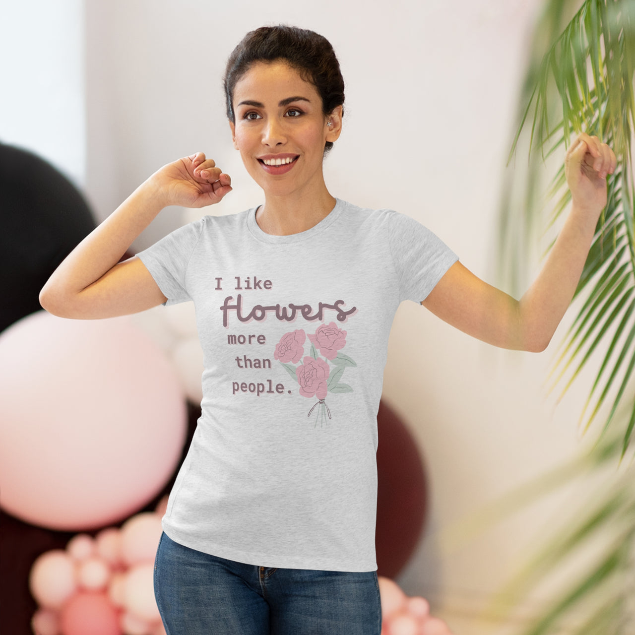 "I like flowers more than people." Women's Triblend Tee