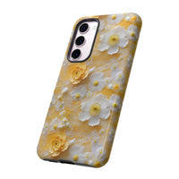 Thumbnail for Yellow Floral Tough Cases for Samsung Galaxy S23, Samsung Galaxy S23 Plus, and Samsung Galaxy S23 Ultra