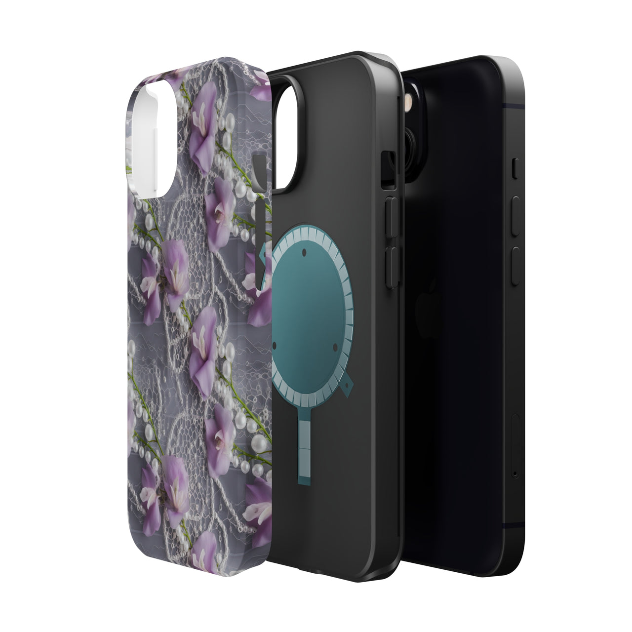 Purple Sweet Pea MagSafe Tough Cases for iPhone 13, iPhone 13 Mini, iPhone 13 Pro, and iPhone 13 Pro Max.