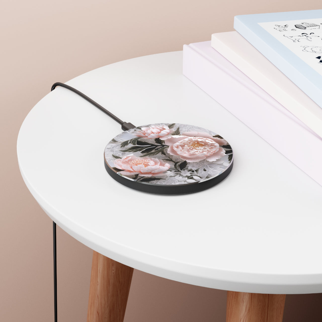 Pink Peony Wireless Charger for Qi Enabled Phones