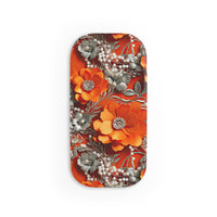 Thumbnail for Orange Petals in Silver Tapestry Phone Click-On Grip