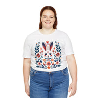 Thumbnail for Folk Art Rabbit Unisex Jersey Short Sleeve Tee