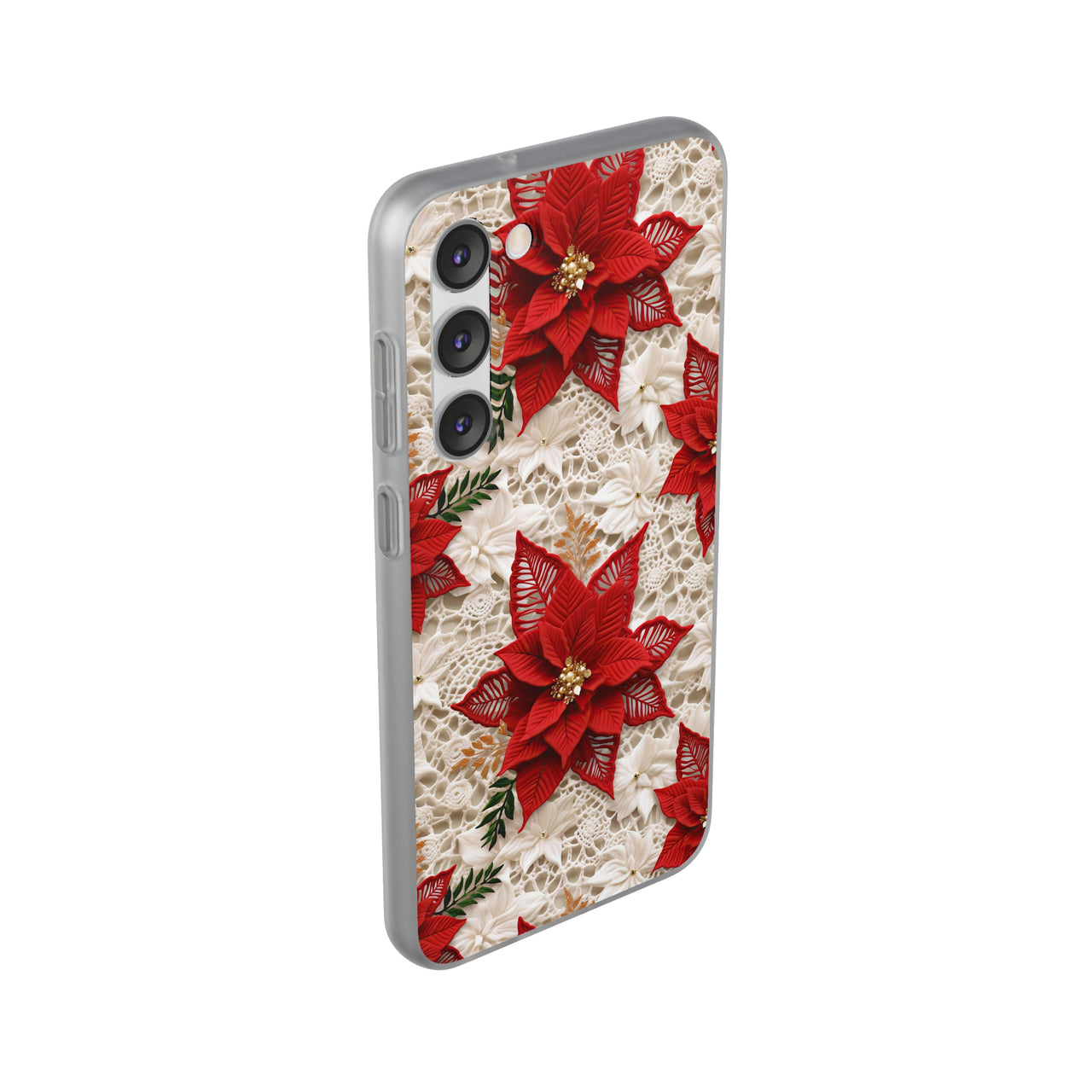 Christmas Poinsettia - Flexi Cases for Samsung Galaxy S23, Samsung Galaxy S23 Plus, and Samsung Galaxy S23 Ultra