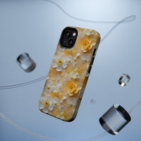 Thumbnail for Yellow Floral MagSafe Tough Cases for iPhone 13, iPhone 13 Mini, iPhone 13 Pro, and iPhone 13 Pro Max.