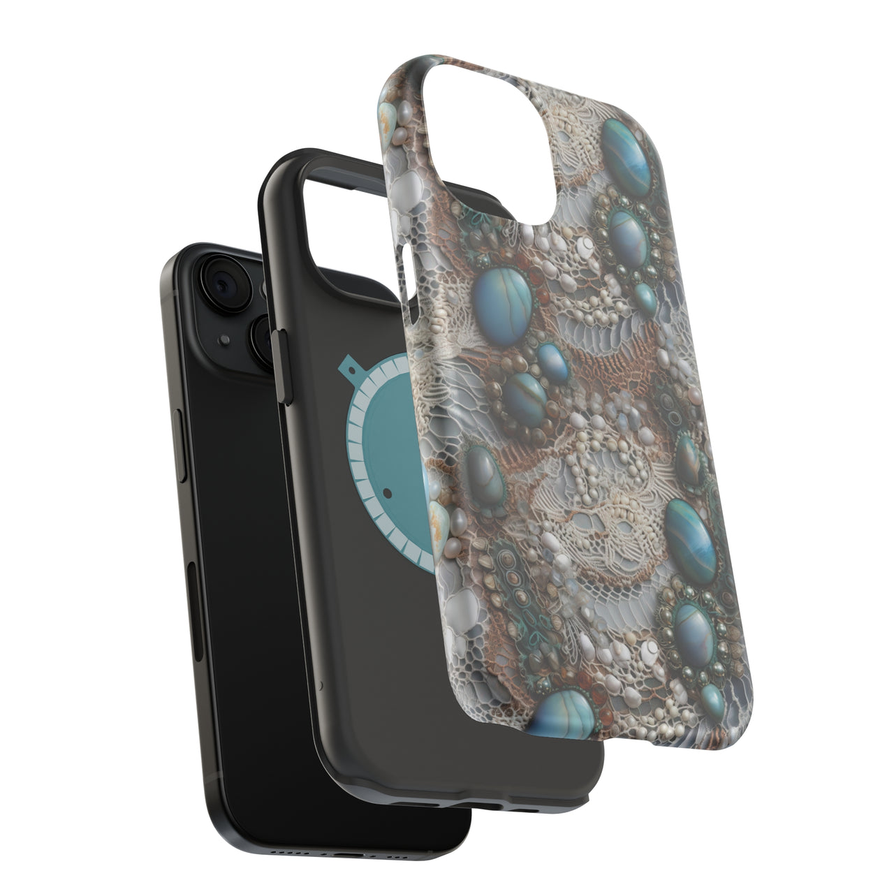 Boho Agate and Lace - MagSafe Tough Case for iPhone 15, iPhone 15 Pro, iPhone 15 Plus, & iPhone 15 Pro Max