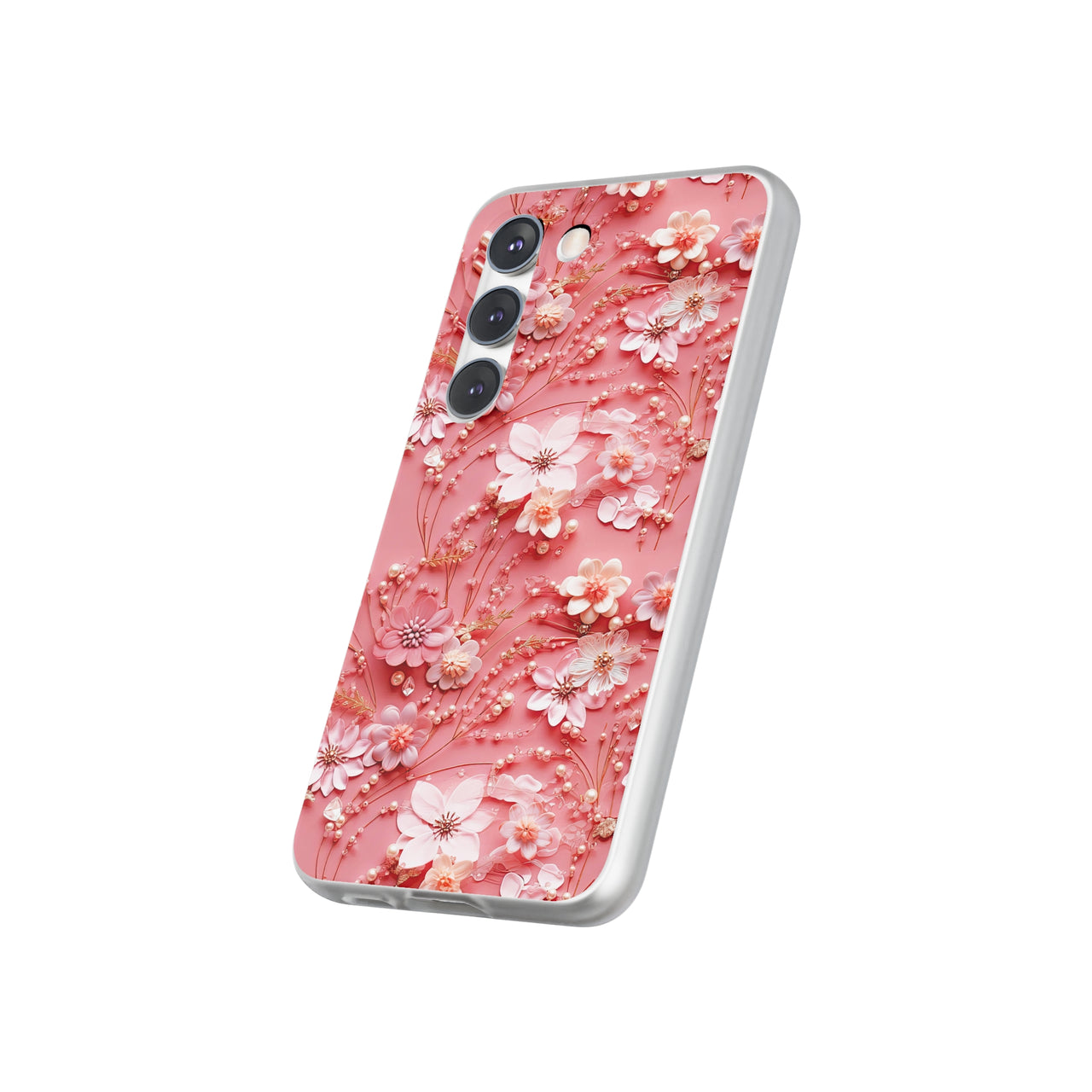 Floral Champagne Toast - Flexi Cases for Samsung Galaxy S23, Samsung Galaxy S23 Plus, and Samsung Galaxy S23 Ultra