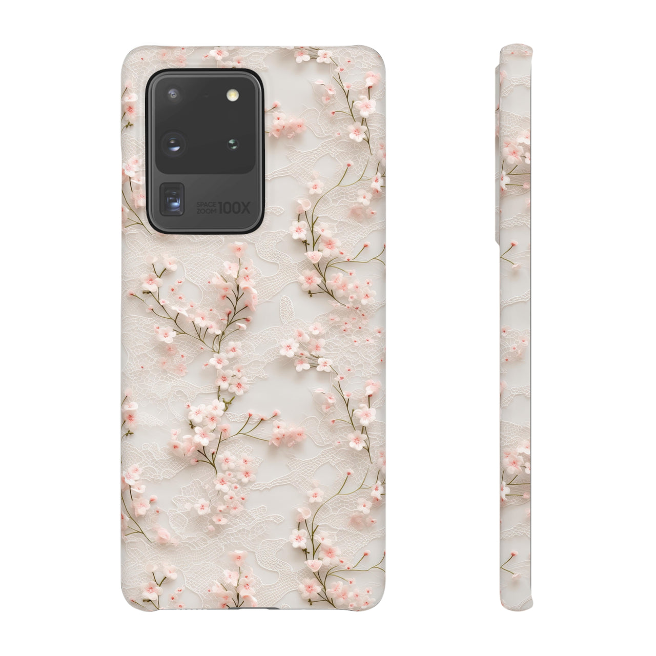 White Lace and Cherry Blossoms - Snap Case for Samsung Galaxy S20, Samsung Galaxy S20+, Samsung Galaxy S20 Ultra, & Samsung Galaxy S20 FE