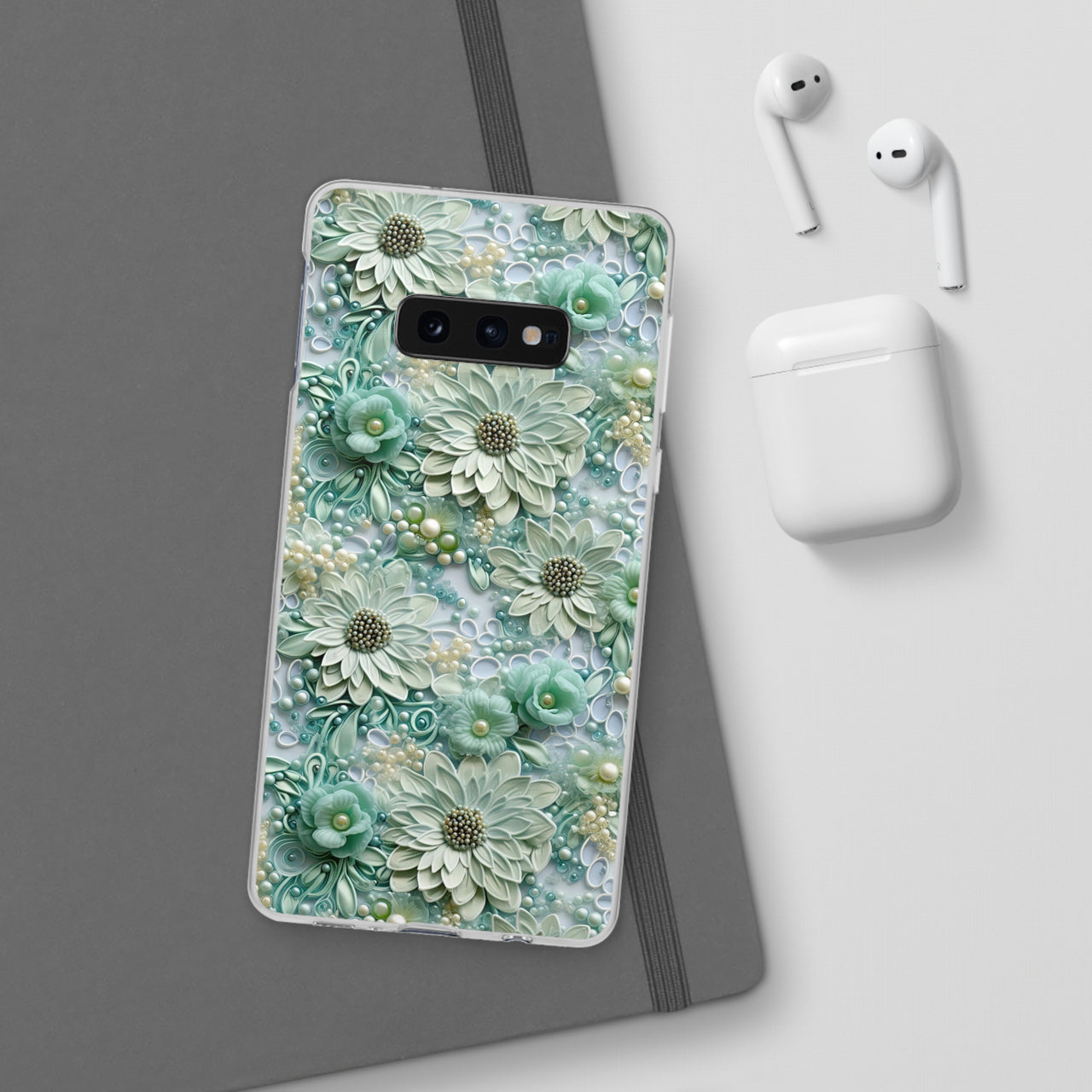 Teal Petals - Flexi Cases for Samsung Galaxy S10, Samsung Galaxy S10E, & Samsung Galaxy S10 Plus