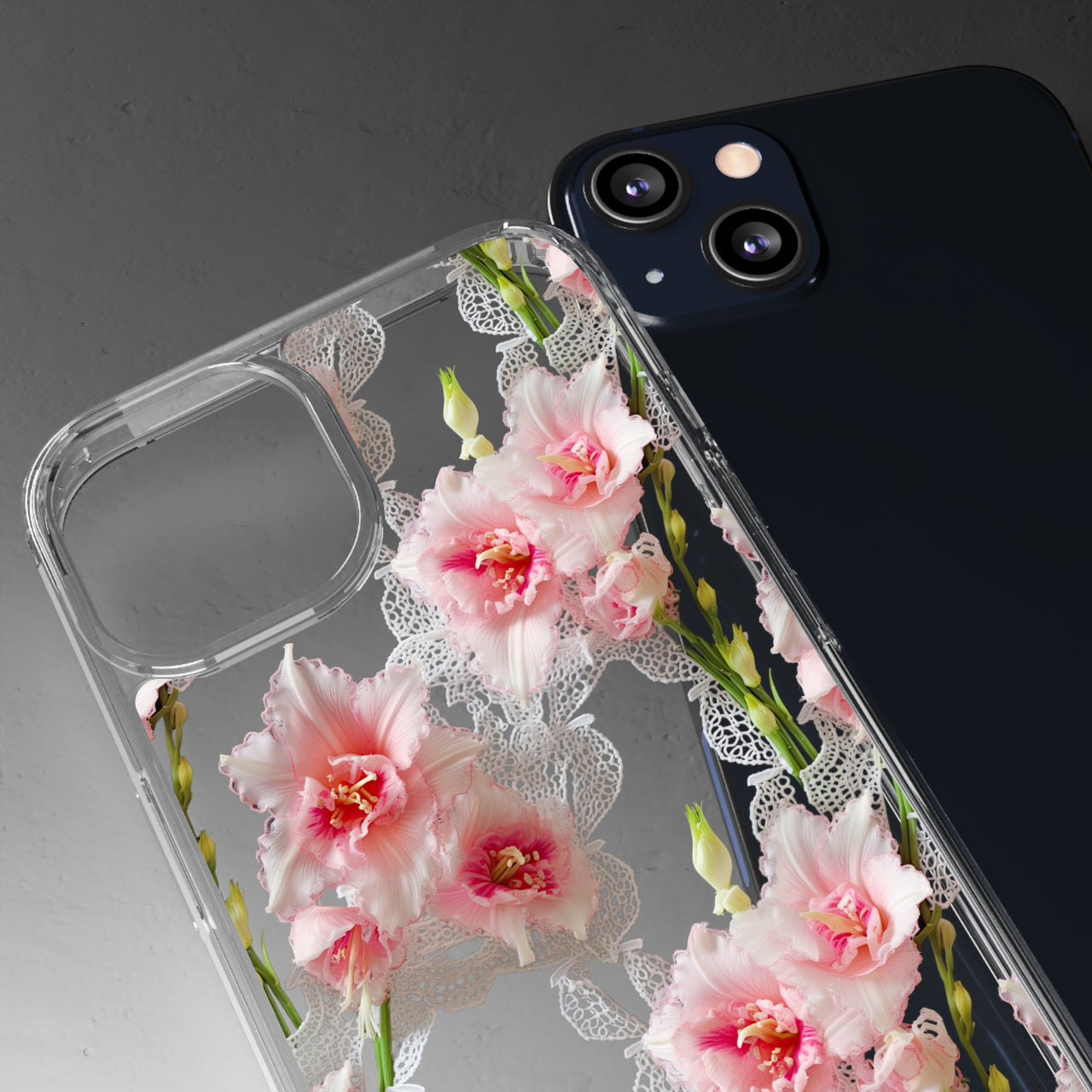 *Clear Case* Gladioli Garden - iPhone 13, iPhone 13 Mini, iPhone 13 Pro, iPhone 13 Pro Max - Supports Wireless Charging