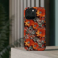 Thumbnail for Orange Petals in Silver Tapestry MagSafe Tough Cases for iPhone 14, iPhone 14 Pro, iPhone 14 Plus, and iPhone 14 Pro Max