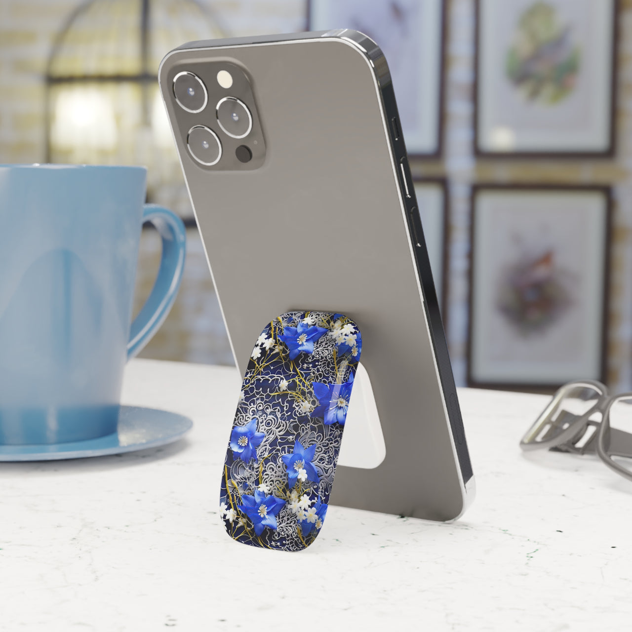 Cerulean Elegance Phone Click-On Grip