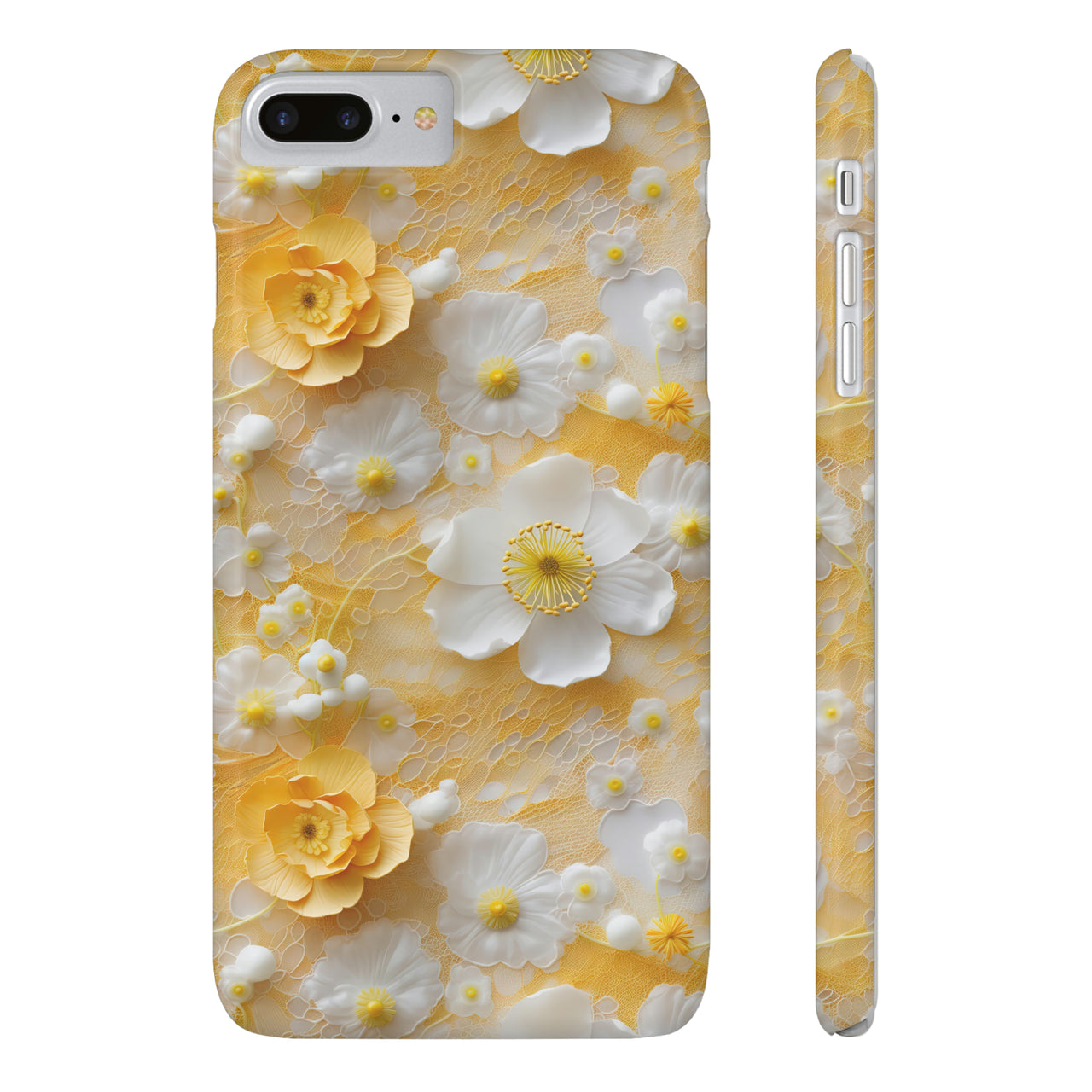 Yellow Floral - Slim Phone Cases for iPhone 8 and iPhone 8 Plus (Also fits iPhone 7 and 7 Plus)