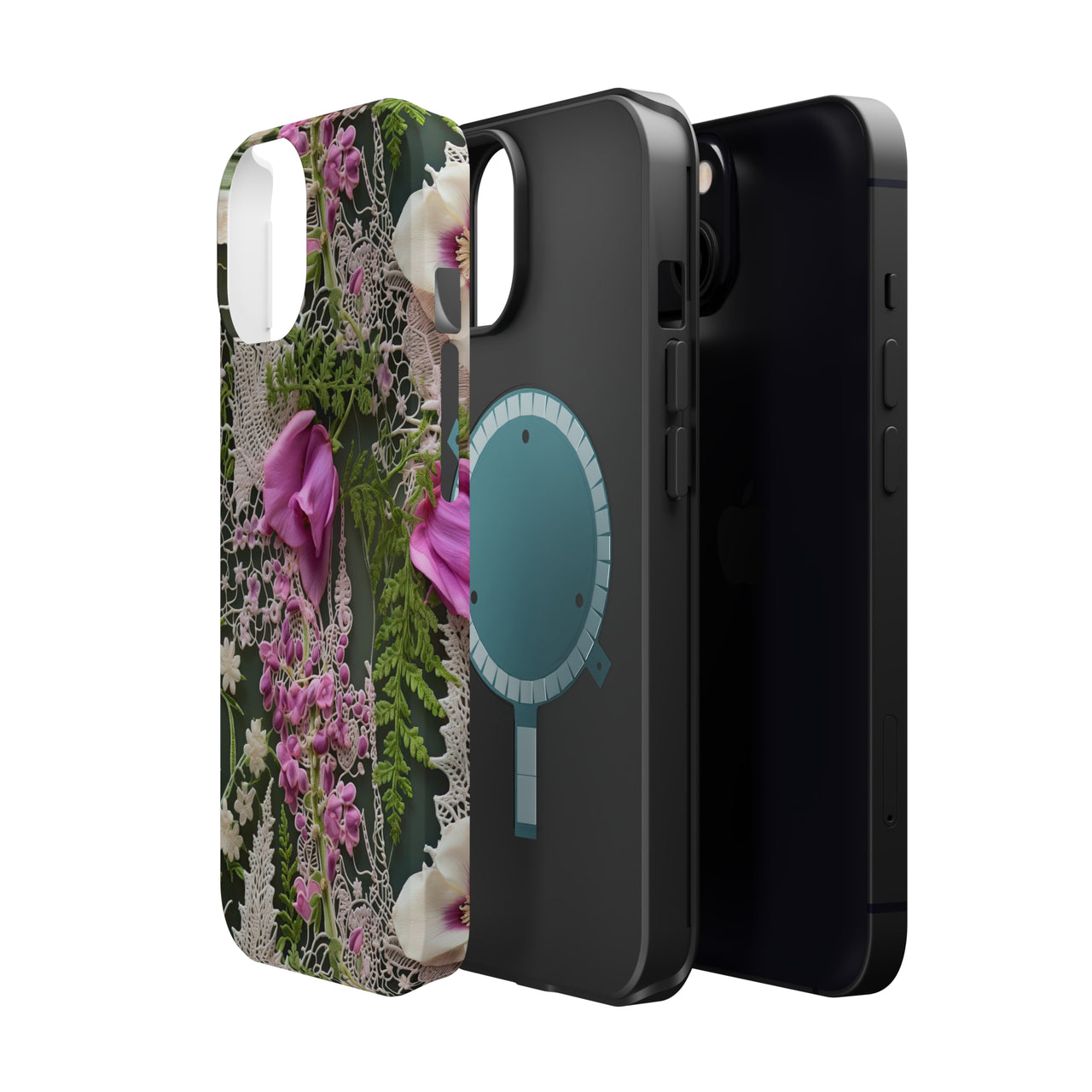 Woodland Whispers MagSafe Tough Cases for iPhone 13, iPhone 13 Mini, iPhone 13 Pro, and iPhone 13 Pro Max.