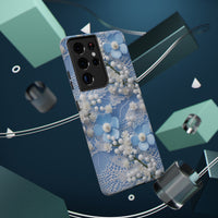 Thumbnail for Pearls and Lace on Baby Blue - Impact-Resistant Case for Samsung Galaxy S21, Samsung Galaxy S21 Plus, and Samsung Galaxy S21 Ultra. Supports Wireless Charging.