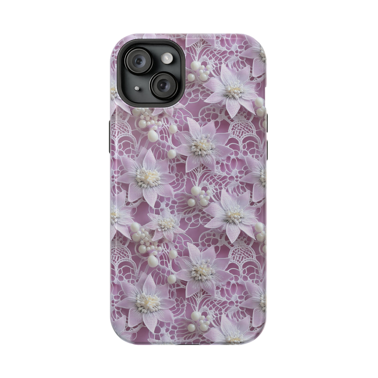 Pink Coquette Clematis - MagSafe Tough Case for iPhone 15, iPhone 15 Pro, iPhone 15 Plus, & iPhone 15 Pro Max