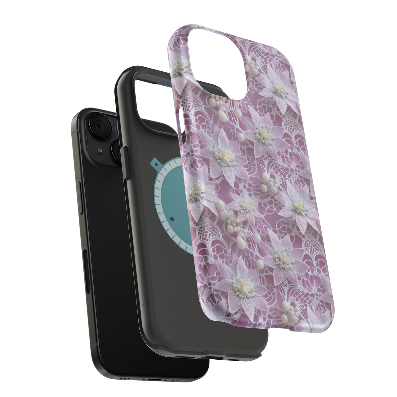 Pink Coquette Clematis - MagSafe Tough Case for iPhone 15, iPhone 15 Pro, iPhone 15 Plus, & iPhone 15 Pro Max