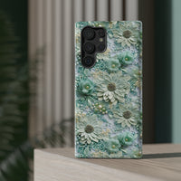 Thumbnail for Teal Petals - Impact-Resistant Case for Samsung Galaxy S22, Samsung Galaxy S22 Plus, and Samsung Galaxy S22 Ultra. Supports Wireless Charging.