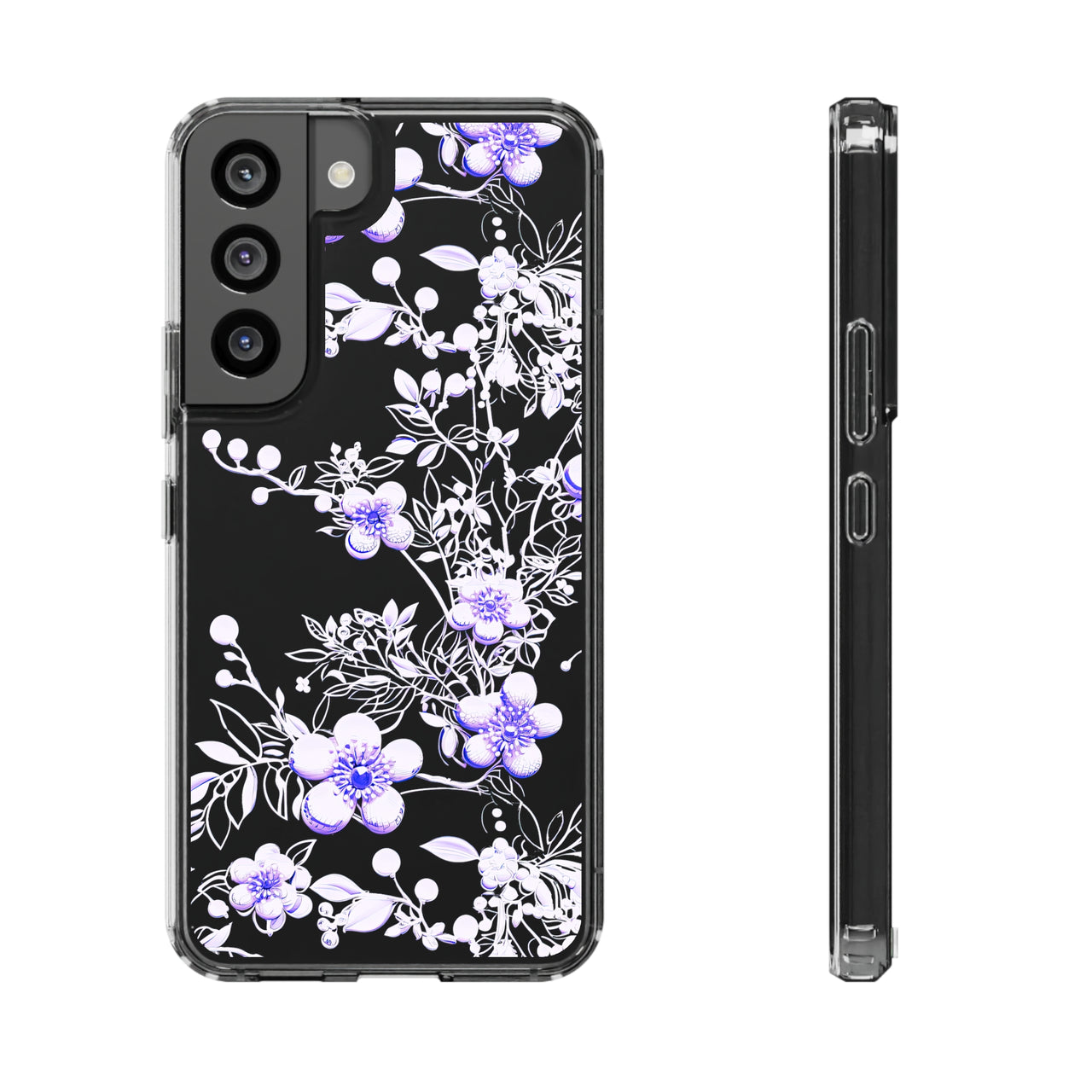 *Clear Case* Purple Petals - Samsung Galaxy S22, Samsung Galaxy S22 Plus, Samsung Galaxy S22 Ultra - Supports Wireless Charging