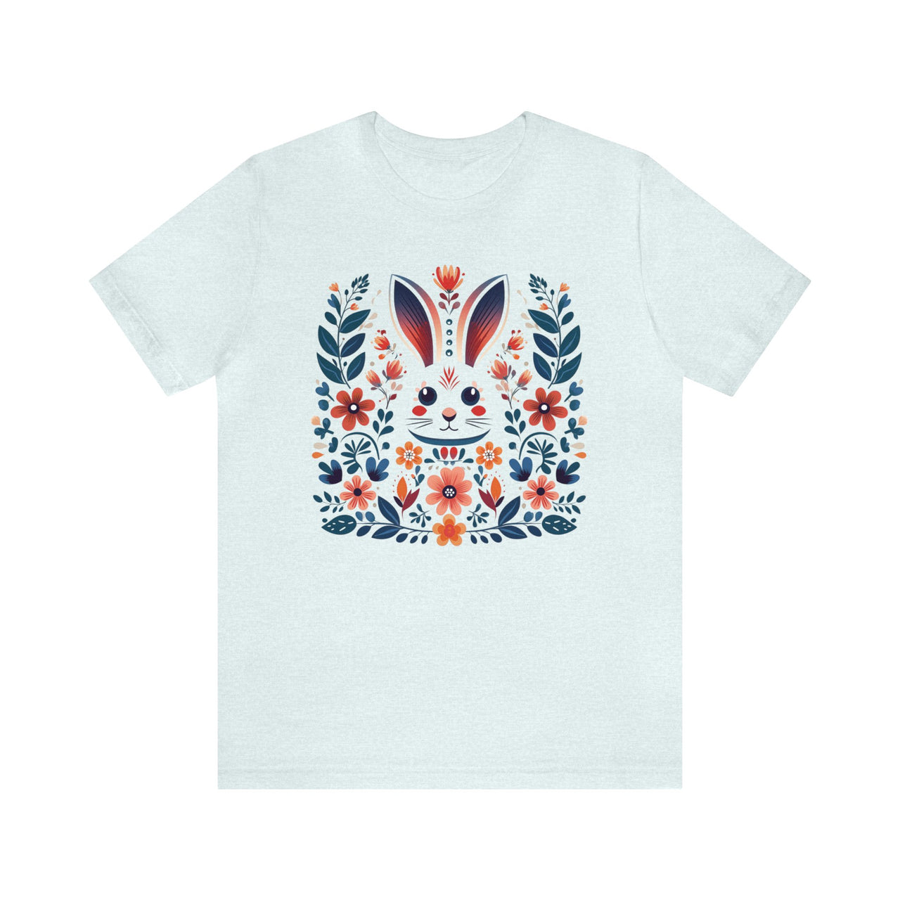 Folk Art Rabbit Unisex Jersey Short Sleeve Tee