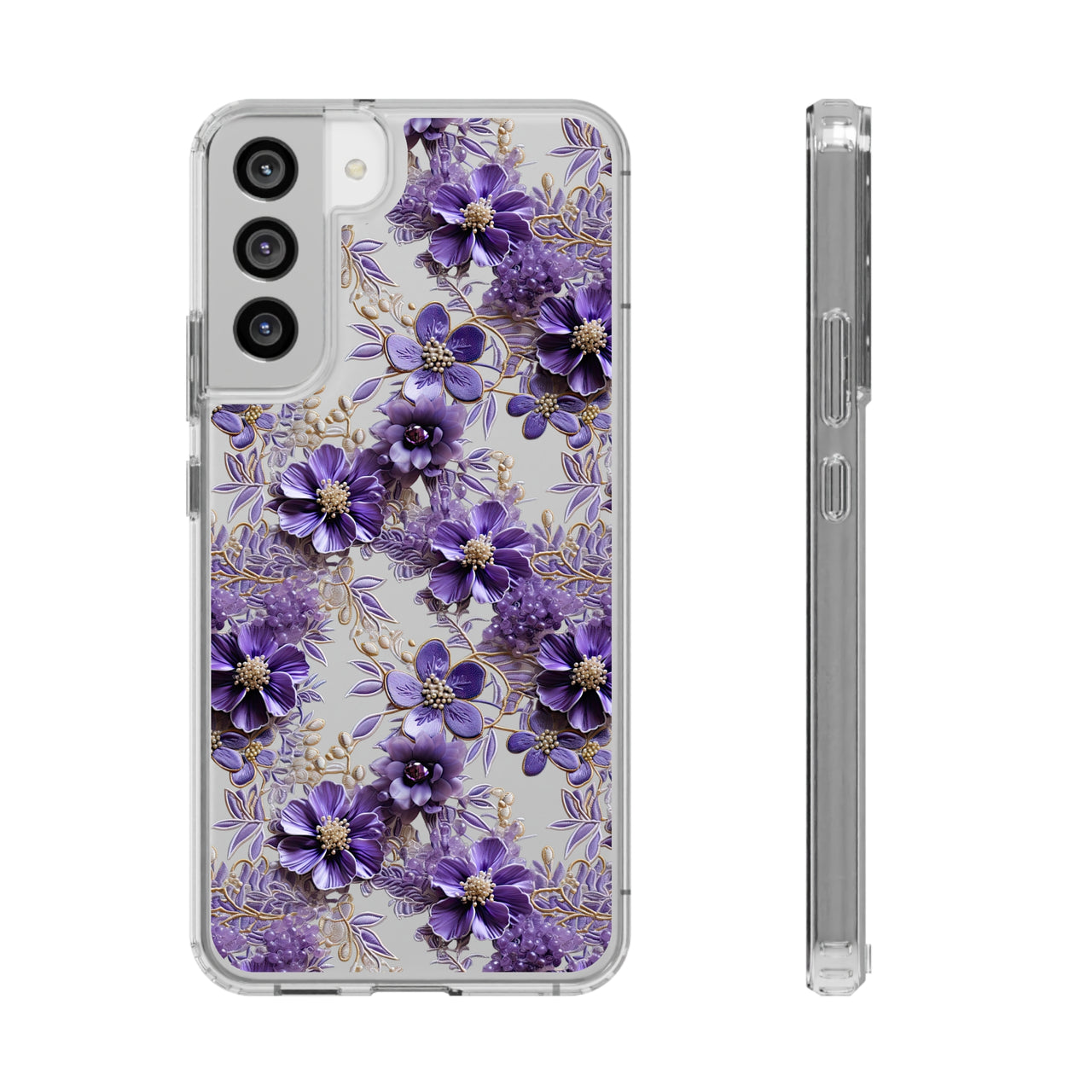 *Clear Case* Violet Meadow - Samsung Galaxy S22, Samsung Galaxy S22 Plus, Samsung Galaxy S22 Ultra - Supports Wireless Charging