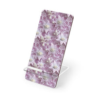 Thumbnail for White Clematis and White Lace on Pink Background Mobile Display Stand for Smartphones