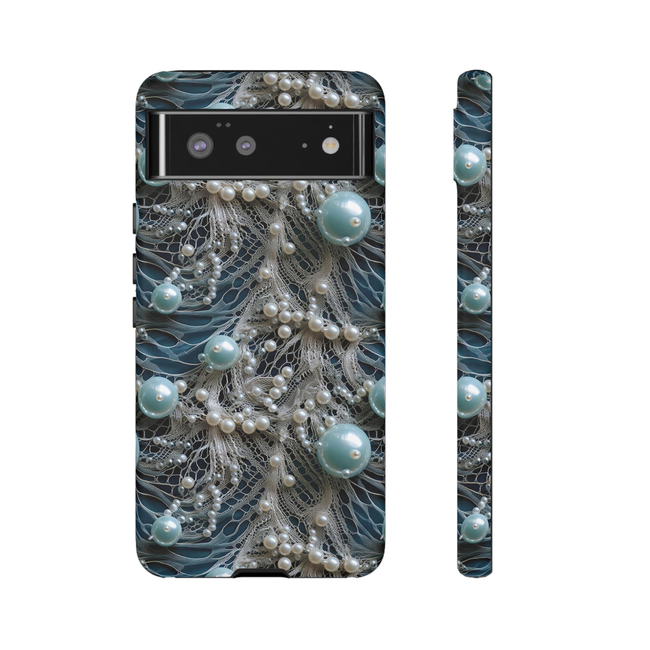 Sea Foam Lace and Pearls Tough Cases for Google Pixel 6 and Google Pixel 6 Pro