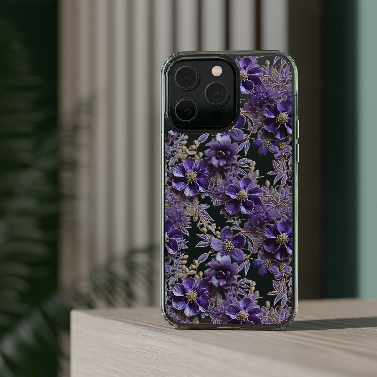 *Clear Case* Violet Meadow - iPhone 14, iPhone 14 Pro, iPhone 14 Plus, iPhone 14 Pro Max - Supports Wireless Charging