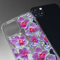 Thumbnail for *Clear Case* Fuchsia Orchid - iPhone 13, iPhone 13 Mini, iPhone 13 Pro, iPhone 13 Pro Max - Supports Wireless Charging