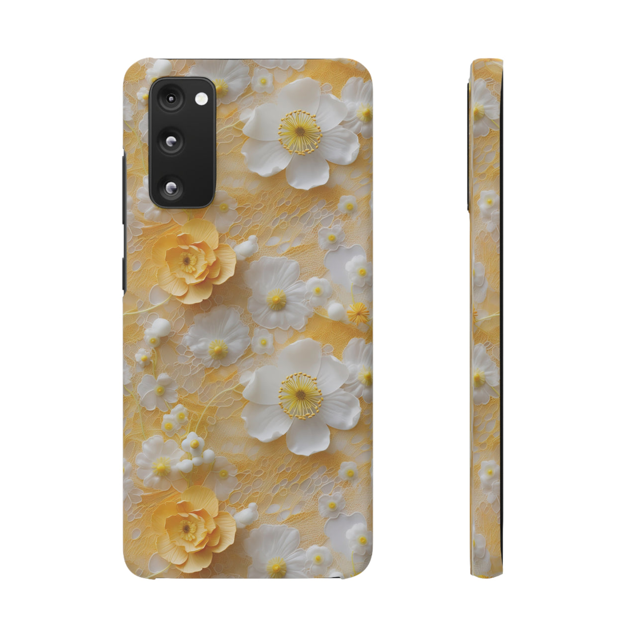 Yellow Floral - Snap Case for Samsung Galaxy S20, Samsung Galaxy S20+, Samsung Galaxy S20 Ultra, & Samsung Galaxy S20 FE