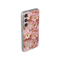 Thumbnail for Gold-Kissed Flowers on Pink Lace - Flexi Cases for Samsung Galaxy S23, Samsung Galaxy S23 Plus, & Samsung Galaxy S23 Ultra