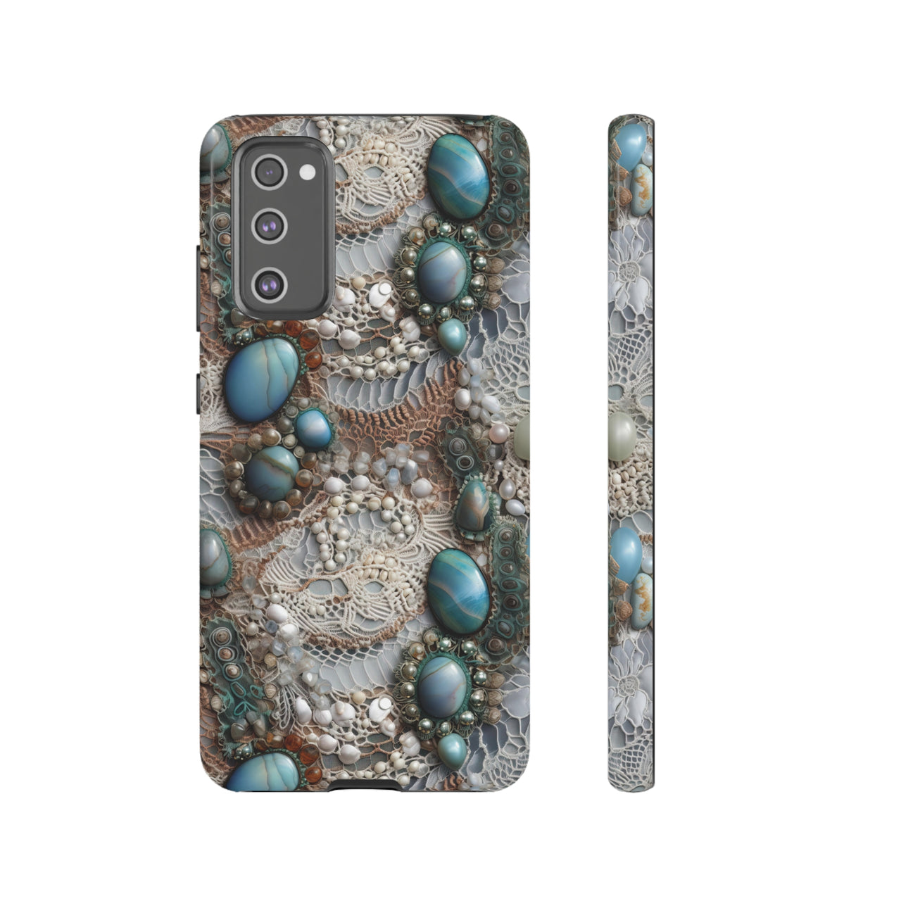 Boho Agate and Lace Tough Case for Samsung Galaxy S20, Samsung Galaxy S20+, Samsung Galaxy S20 Ultra, and Samsung Galaxy S20 FE