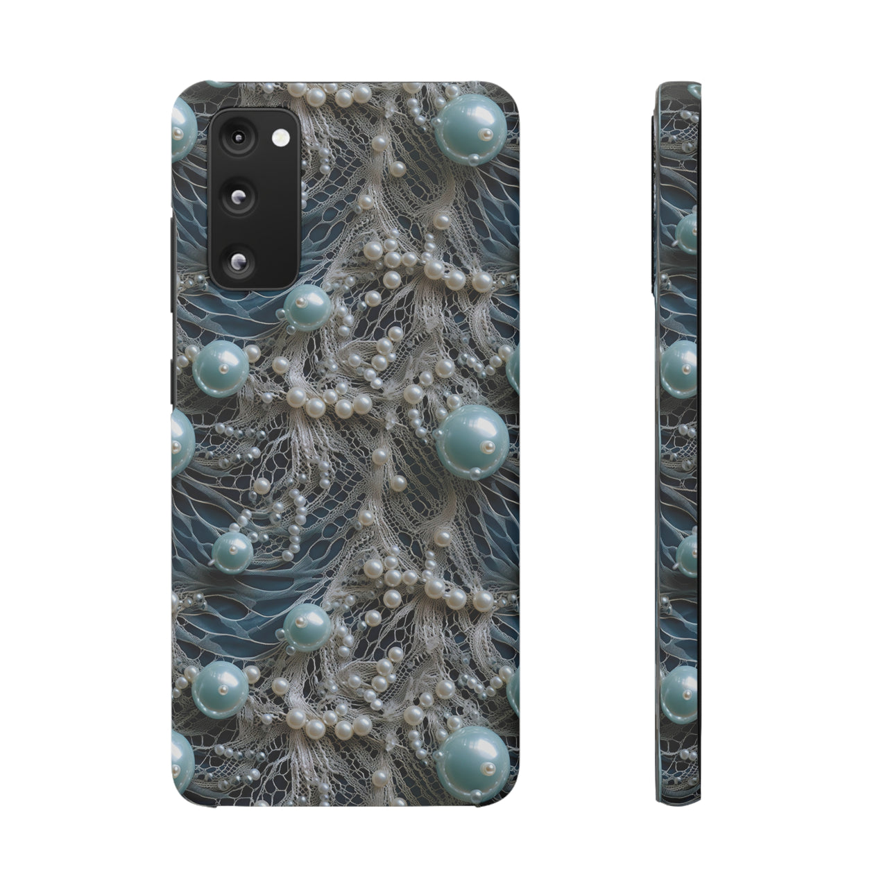 Sea Foam Lace and Pearls - Snap Case for Samsung Galaxy S20, Samsung Galaxy S20+, Samsung Galaxy S20 Ultra, & Samsung Galaxy S20 FE