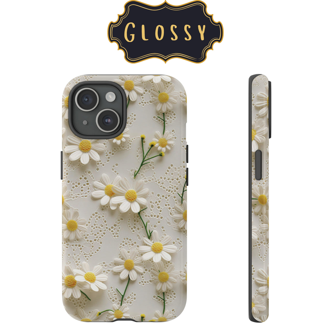 Daisy Impact-Resistant Cases for Samsung Galaxy S22, Samsung Galaxy S22 Plus, and Samsung Galaxy S22 Ultra. Supports Wireless Charging.