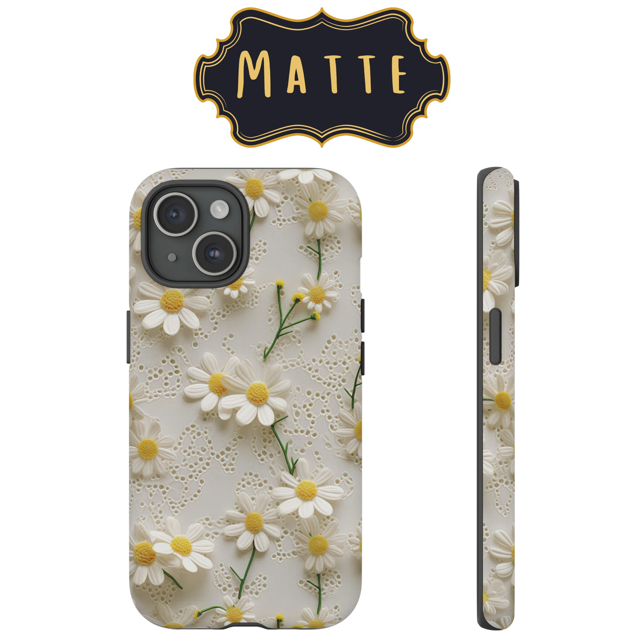 Daisy Impact-Resistant Cases for Samsung Galaxy S22, Samsung Galaxy S22 Plus, and Samsung Galaxy S22 Ultra. Supports Wireless Charging.