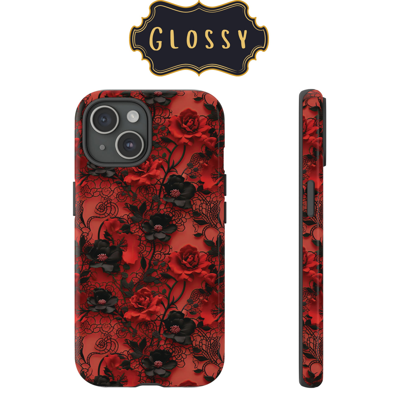 Gothic Rose Impact-Resistant Cases for Samsung Galaxy S22, Samsung Galaxy S22 Plus, and Samsung Galaxy S22 Ultra. Supports Wireless Charging.