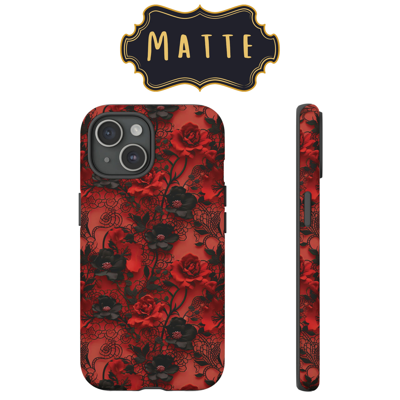 Gothic Rose Impact-Resistant Cases for Samsung Galaxy S22, Samsung Galaxy S22 Plus, and Samsung Galaxy S22 Ultra. Supports Wireless Charging.