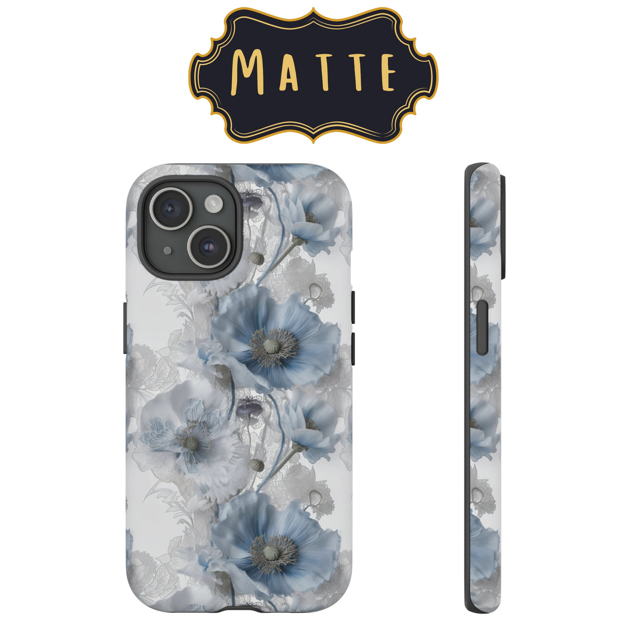 Himalayan Blue Poppy Impact-Resistant Cases for Samsung Galaxy S22, Samsung Galaxy S22 Plus, and Samsung Galaxy S22 Ultra. Supports Wireless Charging.