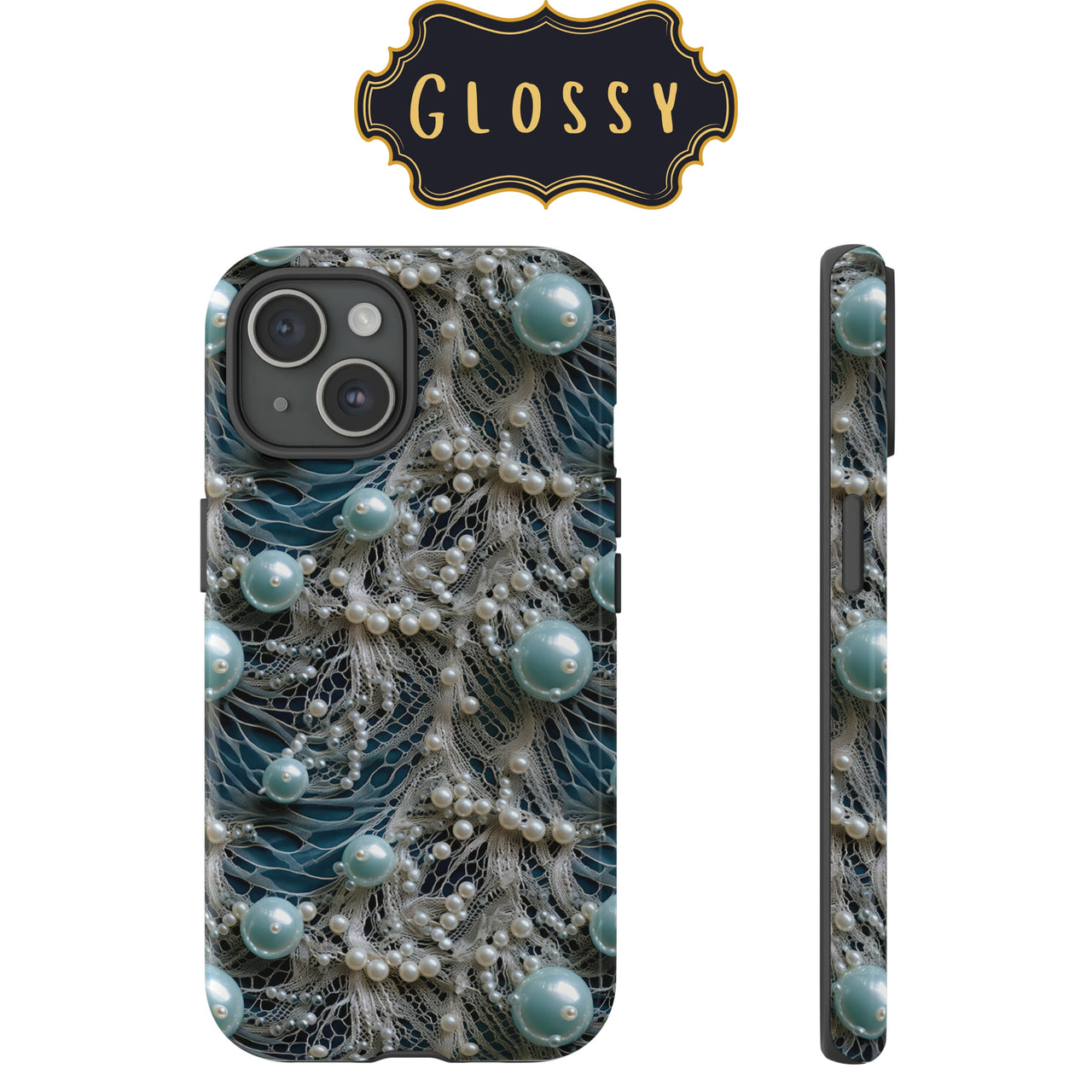 Sea Foam Lace and Pearls Tough Case for Samsung Galaxy S20, Samsung Galaxy S20+, Samsung Galaxy S20 Ultra, and Samsung Galaxy S20 FE