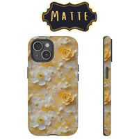 Thumbnail for Yellow Floral Impact-Resistant Cases for Samsung Galaxy S22, Samsung Galaxy S22 Plus, and Samsung Galaxy S22 Ultra. Supports Wireless Charging.