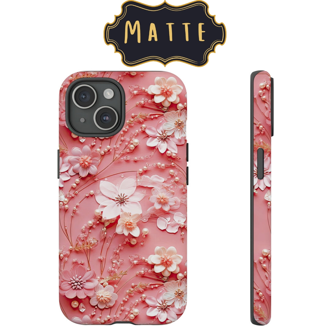 Floral Champagne Toast Impact-Resistant Case for Samsung Galaxy S22, Samsung Galaxy S22 Plus, and Samsung Galaxy S22 Ultra. Supports Wireless Charging.