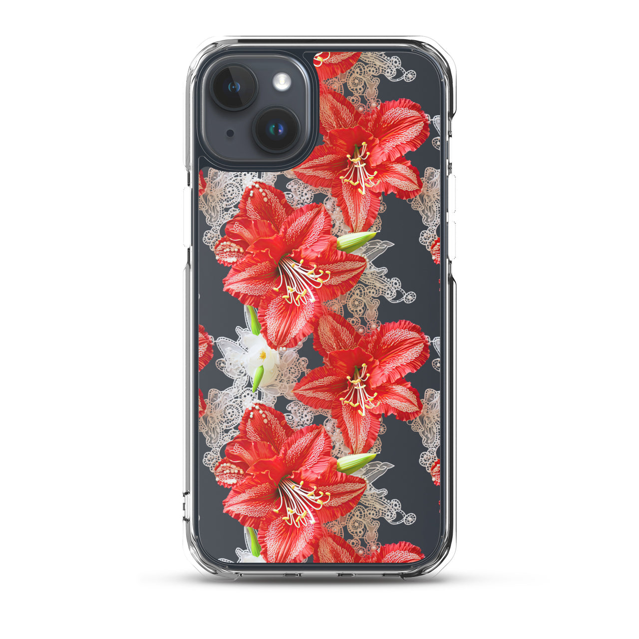 *Clear Case* Enchanting Amaryllis - iPhone 15, iPhone 15 Pro, iPhone 15 Plus, & iPhone 15 Pro Max